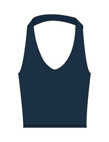The Halter Tank - Blue - Rush Cycle Studio - Center Back Stacked - Printed - Full Color