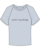 The Micro Rib Baby Tee - Baby Blue - Mantra - Center Chest - Black