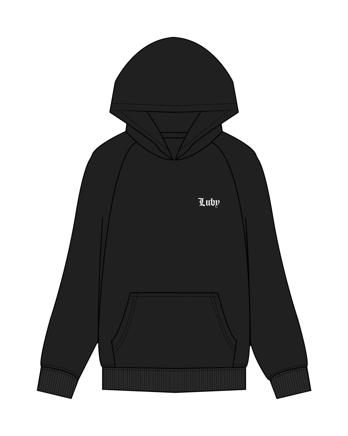 The Mens Hoodie - Black  - Ericka - Left Chest & Full Back - Printed - Full Color