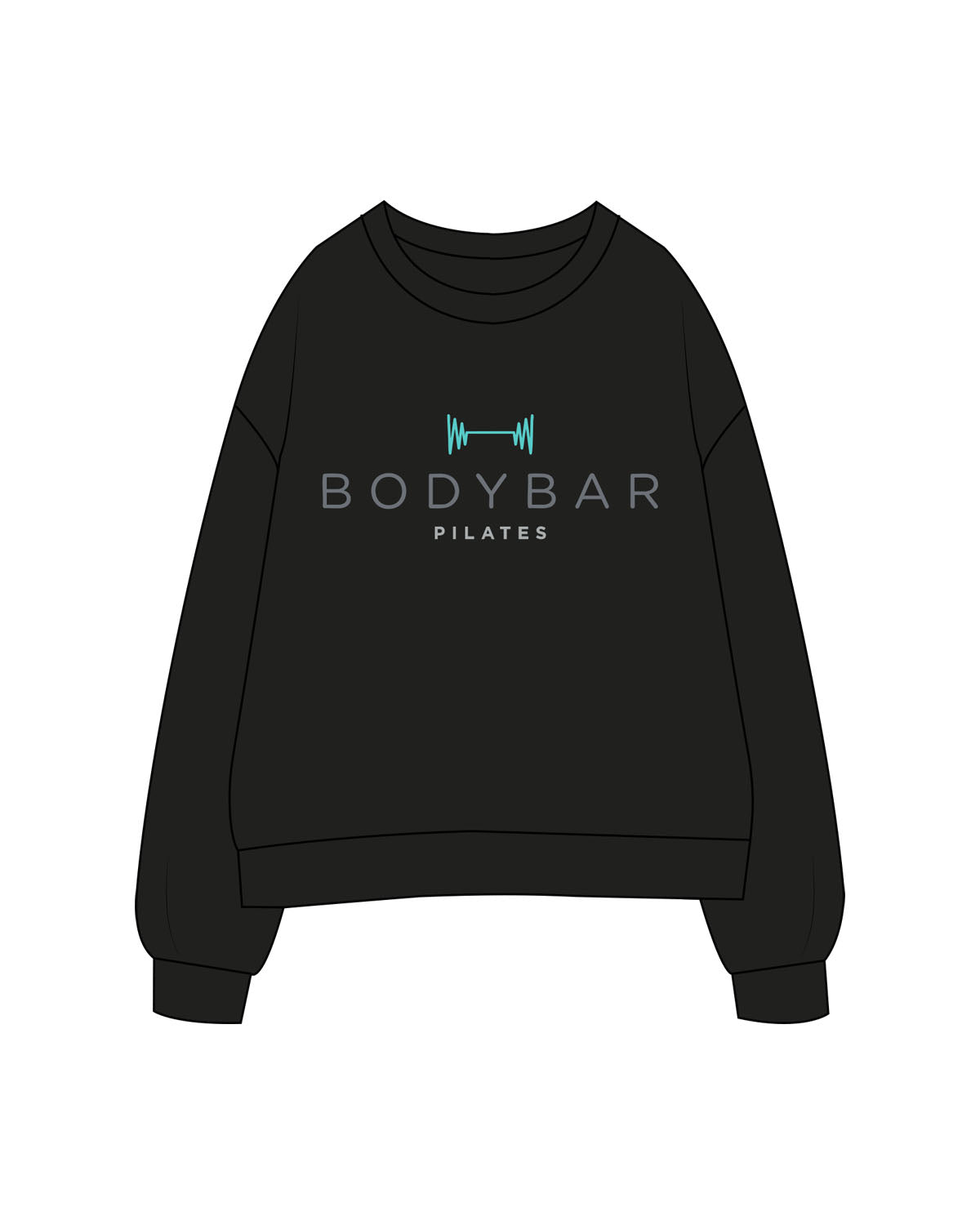 The Womens Crewneck - Black - JL Marketing / Bodybar - Center Chest Stacked & Back Neckline - Printed - Full Color