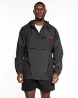 The Mens Windbreaker - Black - Megabarre - Left Chest & Back Stacked - Printed - Black/Pink