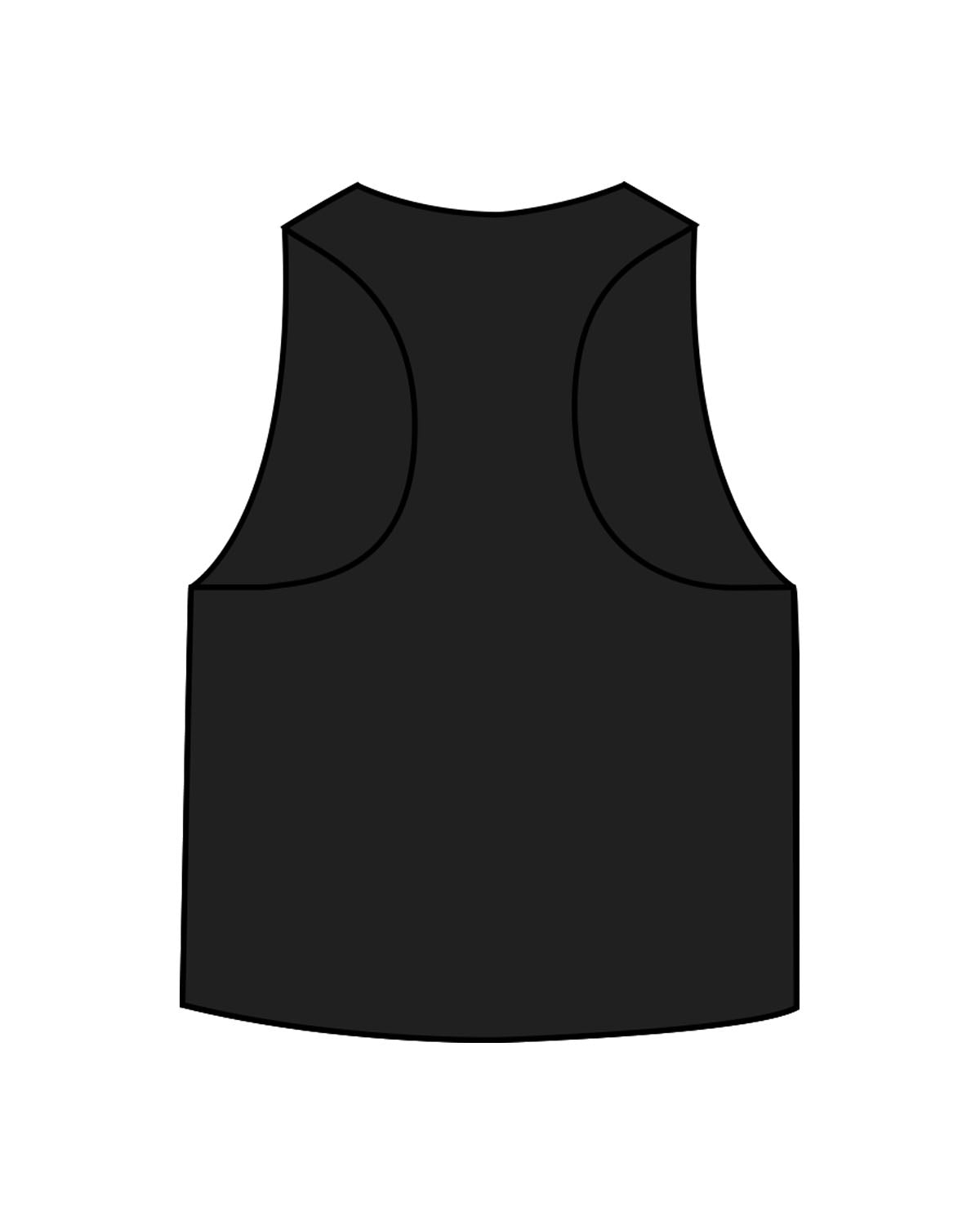 The Crop Muscle Racerback - Black - Bodicore - Center Chest - Printed - White
