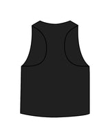 The Crop Muscle Racerback - Black - Bodicore - Center Chest - Printed - White