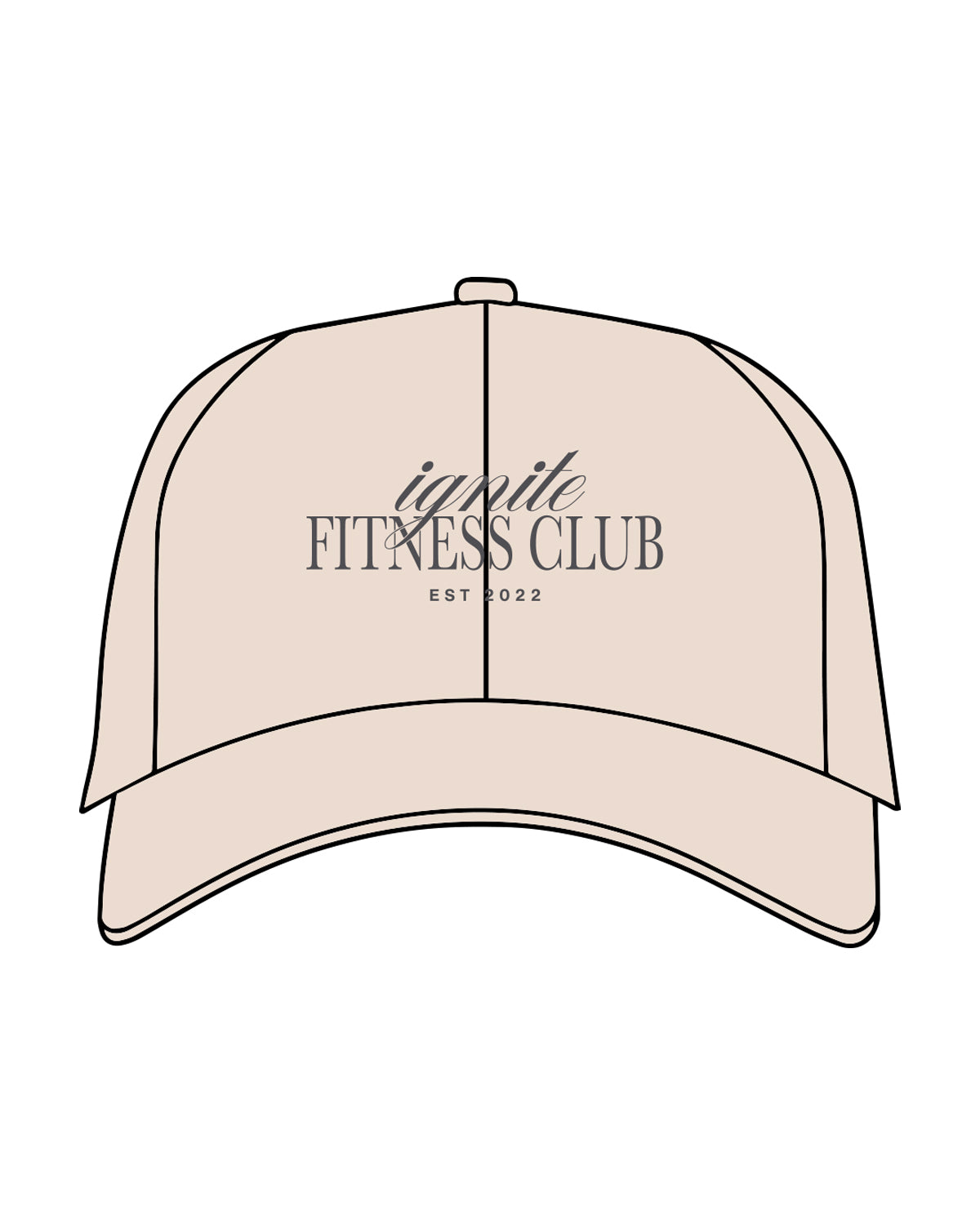 The Dad Hat - Stone - Ignite Barre & Fitness - Center Crown - Embroidered - Charcoal