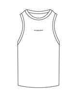 The Ribbed Full Length Tank - White - New Mom School - Center Chest Stacked "NASHVILLE" - Embroidered - Black