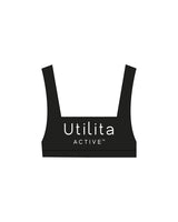 The Box Cut Bra - Black  - Utilita Active - Chest - Printed-  White