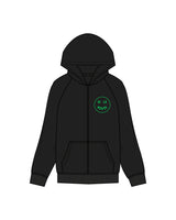 The Mens Zip Hoodie - Black - Hilo House - Left Chest & Back Center Stacked - Full Color