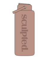 The Wide Mouth Water Bottle - Clay - SCULPTED - Center Body - Printed - Tone on Tone