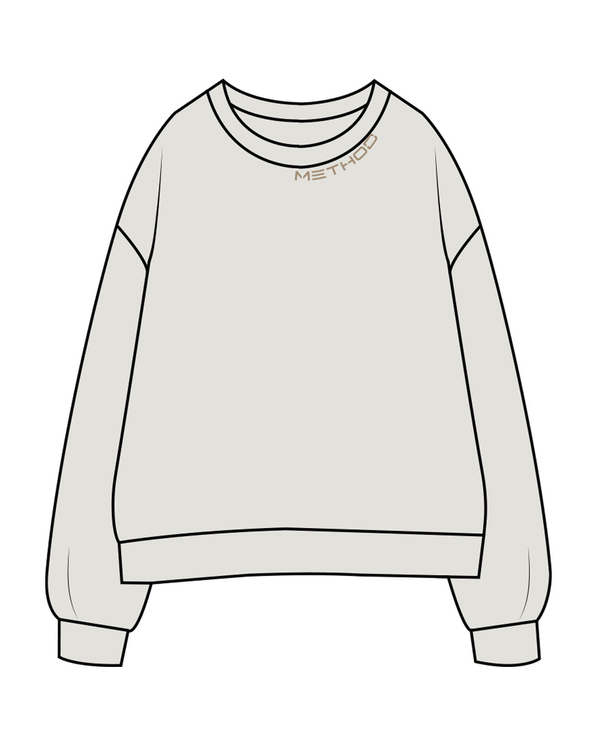 The Mens Crewneck - Washed Bone - TML - Front Neckline - Embroidered - Sand