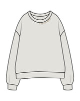 The Mens Crewneck - Washed Bone - TML - Front Neckline - Embroidered - Sand