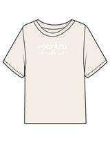 The Midweight Crop Tee - Ivory - Mantra - Center Chest & Back Neckline - Printed - White