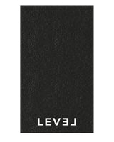 The Gym Towel - Black - Level Fitness - Bottom Text - Embroidered - White
