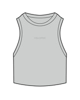 The Ribbed Crop Tank - Storm - Collective Studios - Center Chest - "Collective" - Embroidered - Tone on Tone