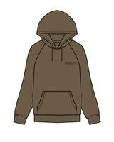 The Mens Classic Hoodie - Walnut - PURE QUALITY - Left Chest Stacked & Center Back Stacked - Printed - Tone on Tone