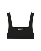 The Box Cut Bra - Black - Pure Movement - Back Center - Printed - White
