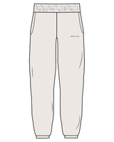 The Womens Sweatpants - Bone - M4Lagree - Left Leg Script - Embroidered - Navy