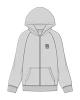 The Recycled Unisex Zip Hoodie - Heather - Pilates Powerhouse - Left Chest & Back Arc Stacked - Printed - Black