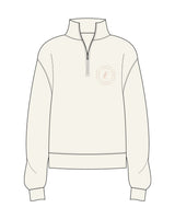The Womens 1/4 Zip - Off White - Flowcorps - Left Chest Round Stacked - Rosewater