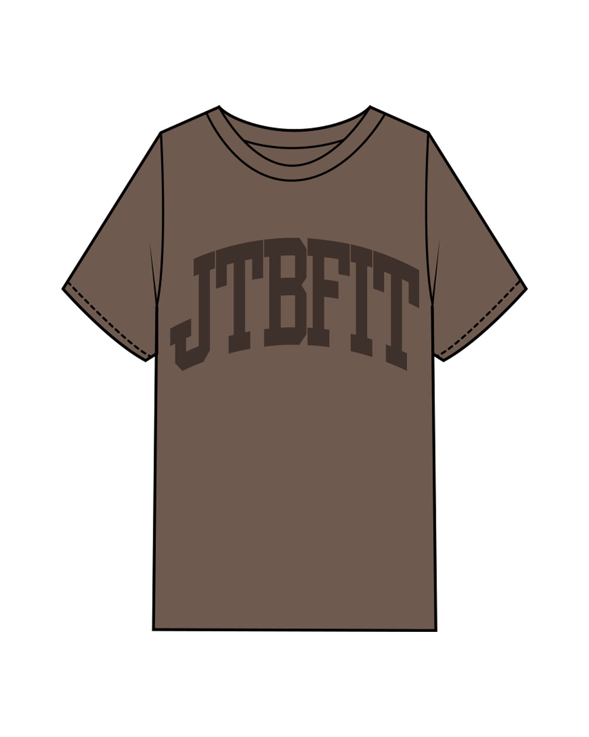 The Mens Heavyweight Tee - Washed Walnut - JTB Fit - Center Chest & Back Stacked - Printed - Tone on Tone