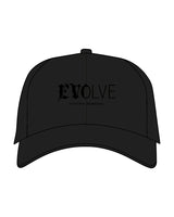 The Dad Hat - Black - EVOLVE TATTOO - Front Center Stacked - Black