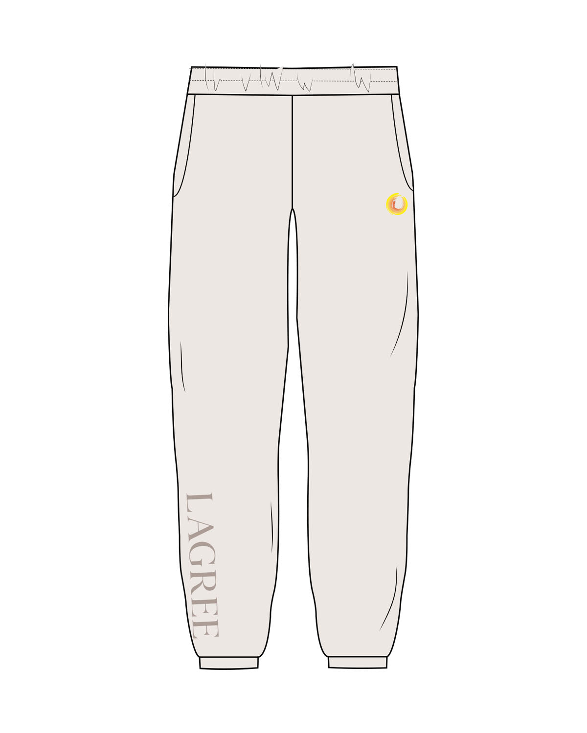 The Womens Sweatpants - Bone - Scorch Fitness - Left Leg Embroidered & Right Leg Printed - Full Color