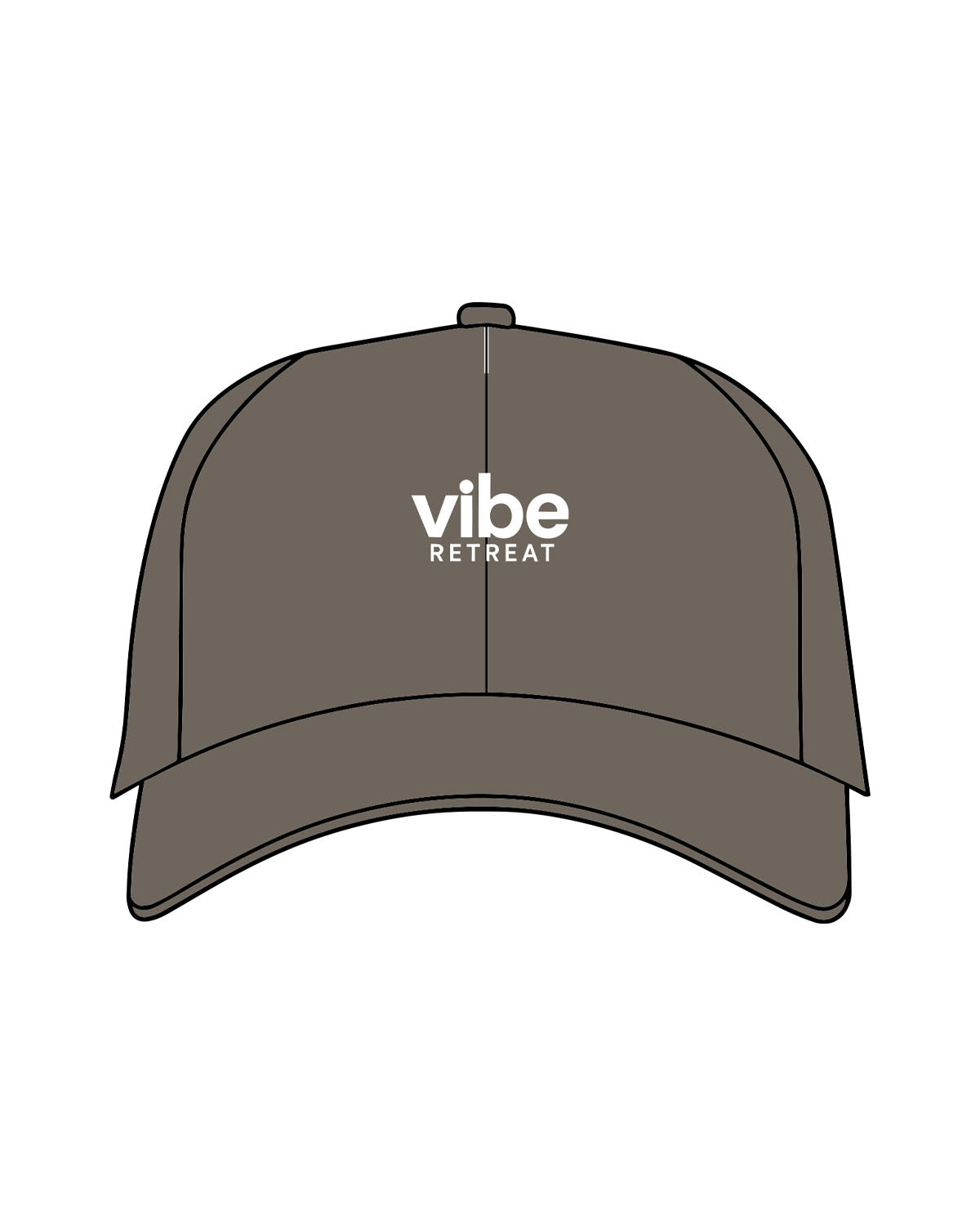 The Dad Hat - Olive - Vibe MVMT - Center Crown Stacked - Embroidered - White