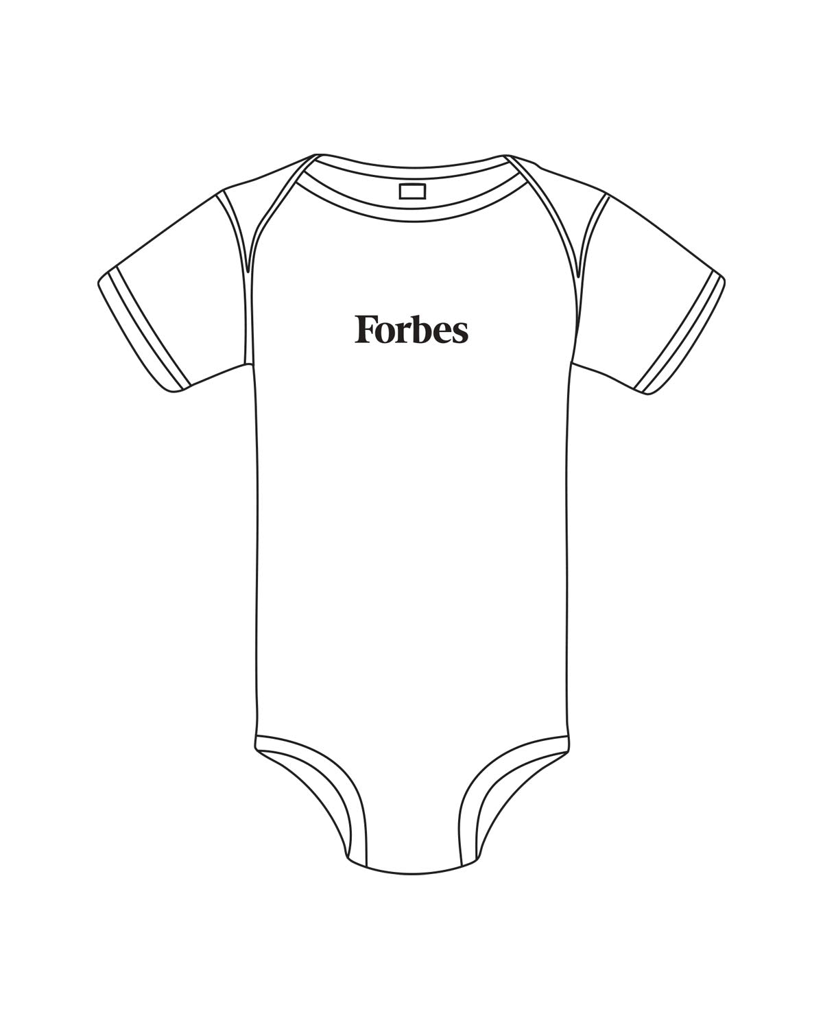 The Infant Bodysuit - White - Forbes - Center Chest - Printed - Black