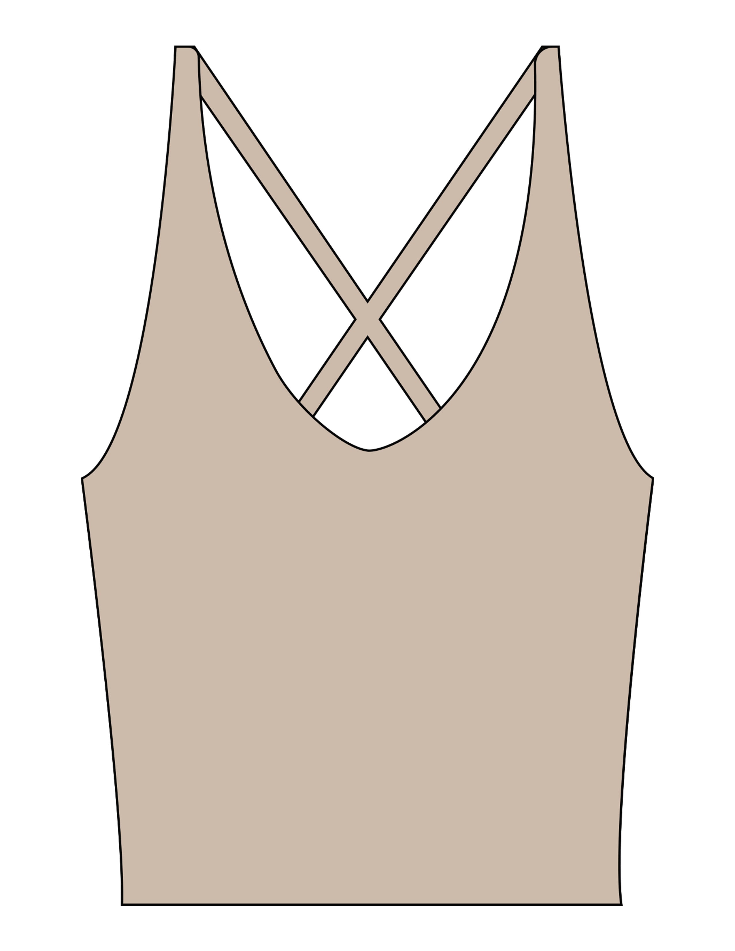 The Sporty Strappy Tank - Brown - Bare Pilates - Center back - Printed - Dark Brown
