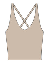 The Sporty Strappy Tank - Brown - Bare Pilates - Center back - Printed - Dark Brown