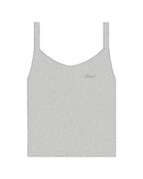 The Micro Rib Strappy Crop Tank - Heather - Haus of Wellness - Left Chest - Embroidered - Sage