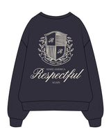 The Mens Crewneck - Ink Blue - Raising Rock - Left Chest & Back Center - Printed - Cream