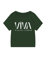 The Kids Tee - Forest - Viva Pilates - Center Chest Stacked - Printed - White