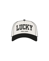 The Canvas Cap - Natural / Black - Lucky Penny - Center Crown Stacked - Printed - Black