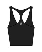 The Racer Tank - Black - Barre 3 - Back Center Initial - White