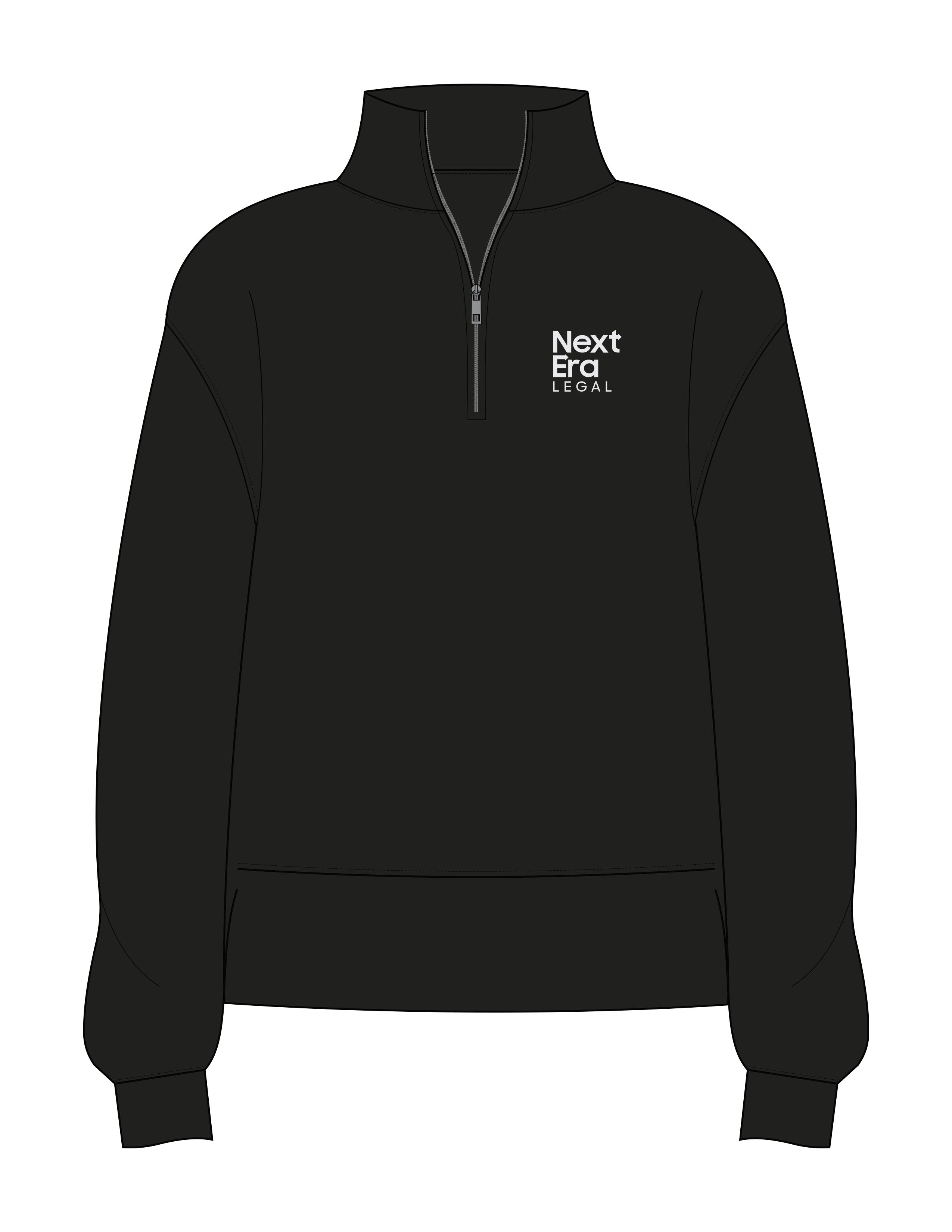 The Mens 1/4 Zip - Black - Next Era Legal - Left Chest Stacked - Printed - Full Color
