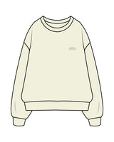 The Mens Crewneck - Butter - Higher Ground - Left Chest Stacked - Embroidered  Tone on Tone