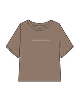 The Crop Terry Tee - Cacao - Collective Studios - Center Chest - White