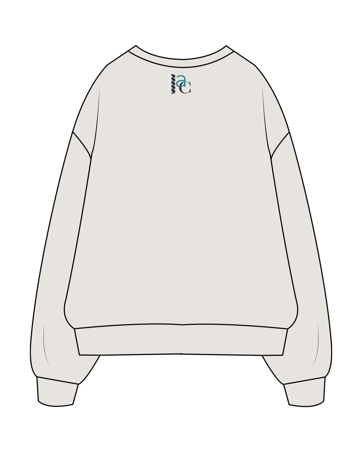 The Womens Crewneck - Washed Bone - Alterd - Center Chest & Back Center Neckline - Full Color
