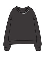 The Mens Crewneck - Washed Black - TML - Front Neckline - Embroidered - White