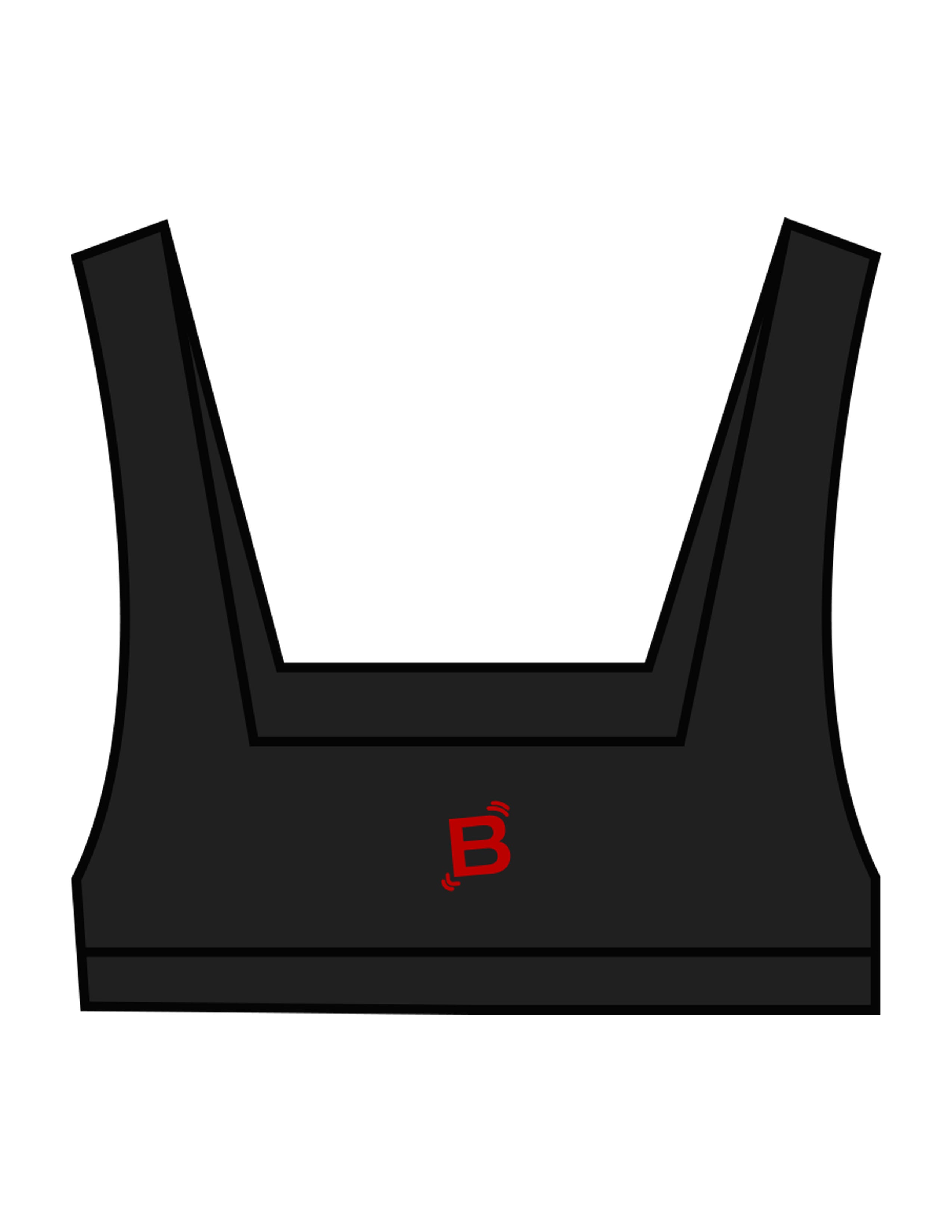 The Box Cut Bra - Black - Tremble - Center Chest "STAFF" & Center Back - Printed - Cherry