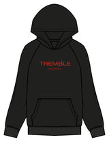 The Womens Hoodie - Black - Tremble - Center Chest Stacked Location - Printed - Cherry