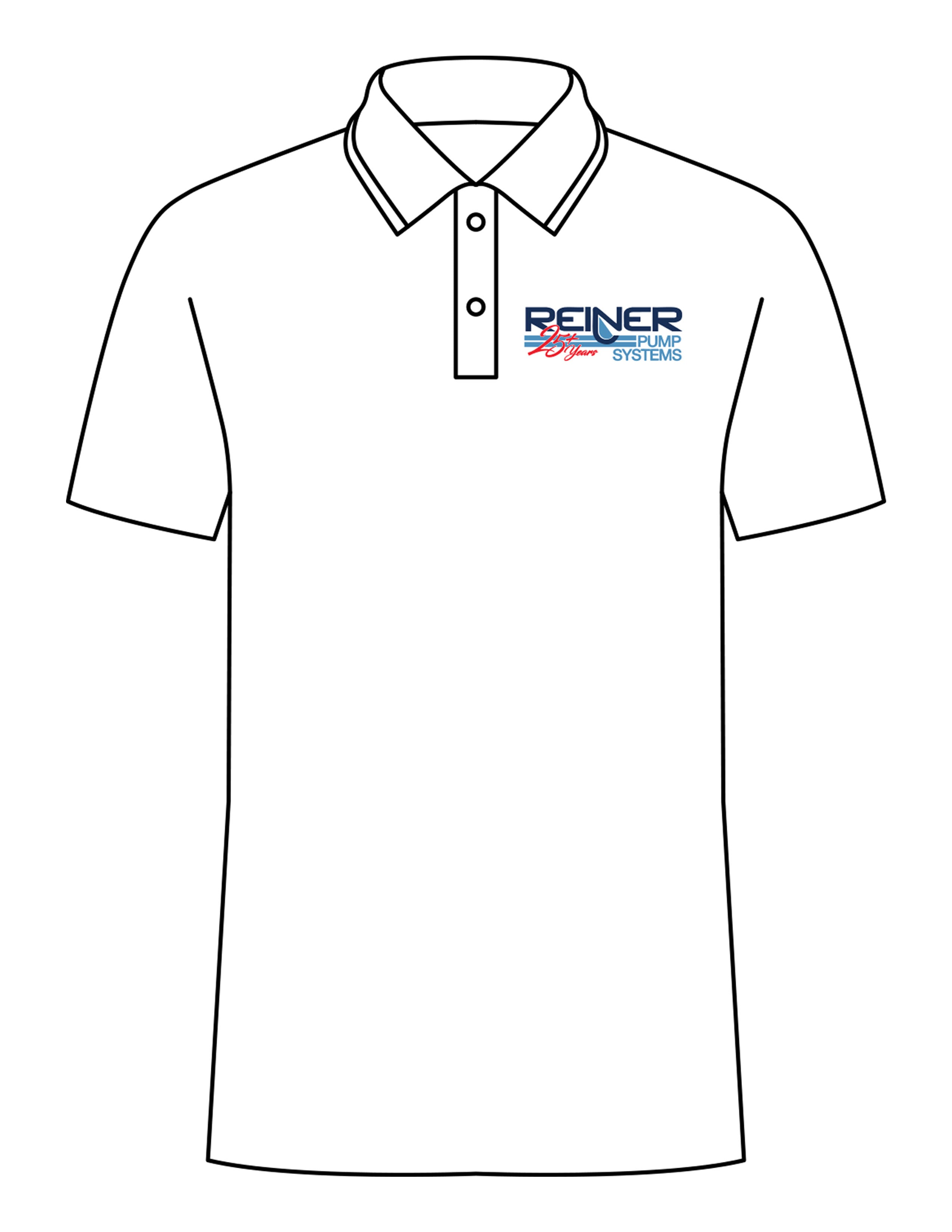 The Mens Polo - White - Reiner Pump Systems - Left Chest Stacked - Printed - Full Color