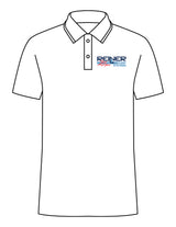 The Mens Polo - White - Reiner Pump Systems - Left Chest Stacked - Printed - Full Color