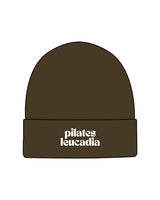 The Beanie - Olive - Pilates Leucadia - Center - Embroidered  White