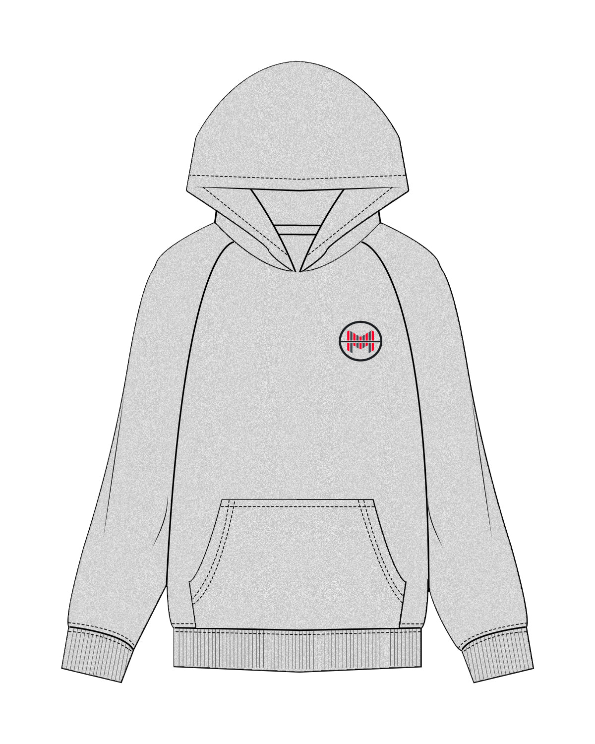 The Mens Hoodie - Heather - The Method Lagree - Left Chest - Full Color