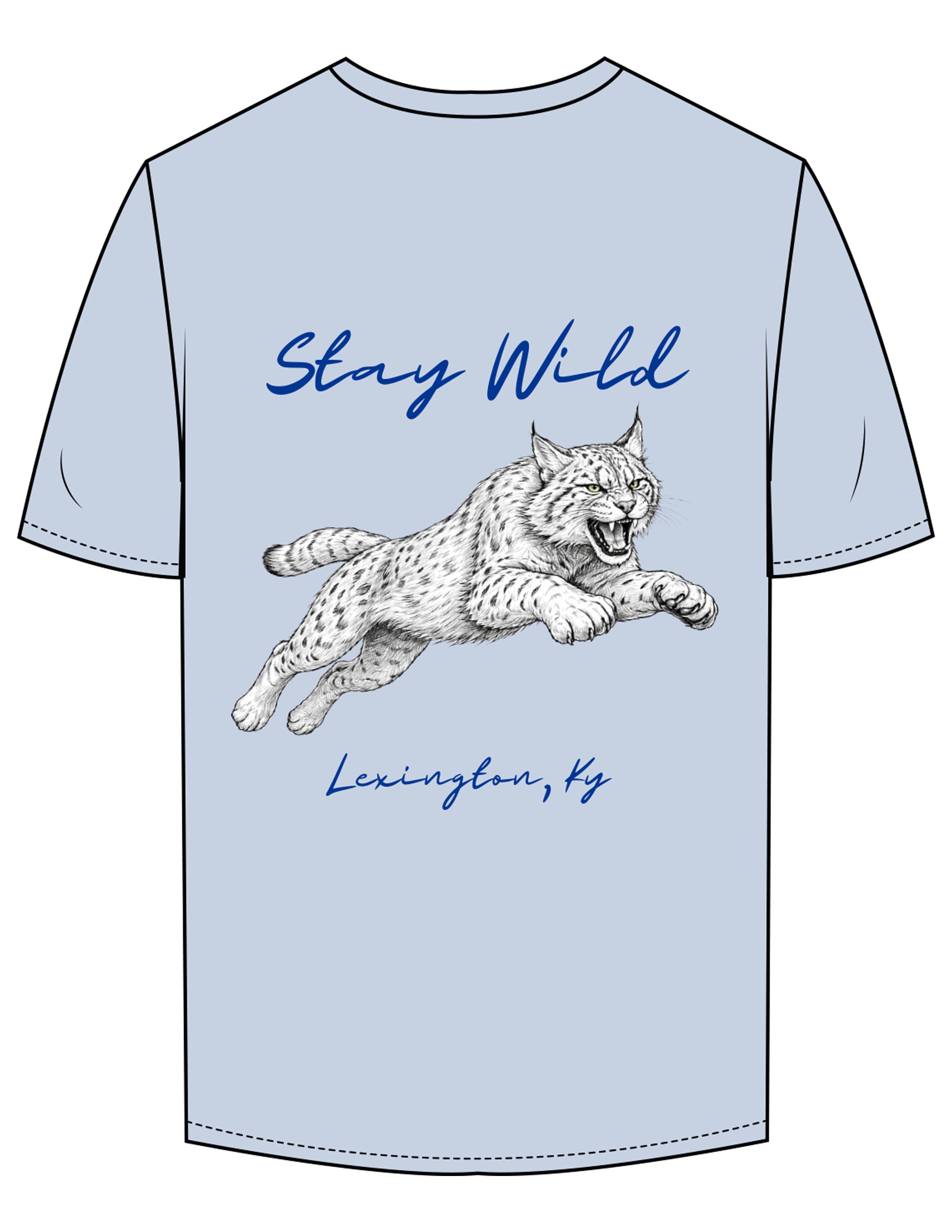 The Mens Tee - Powder - Pivot - ALS - Left Chest Stacked & Back Stacked "CAT" - Printed - Full Color