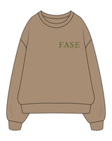 The Mens Crewneck - Sand - Fase Lagree - Left Chest - Embroidered - Olive