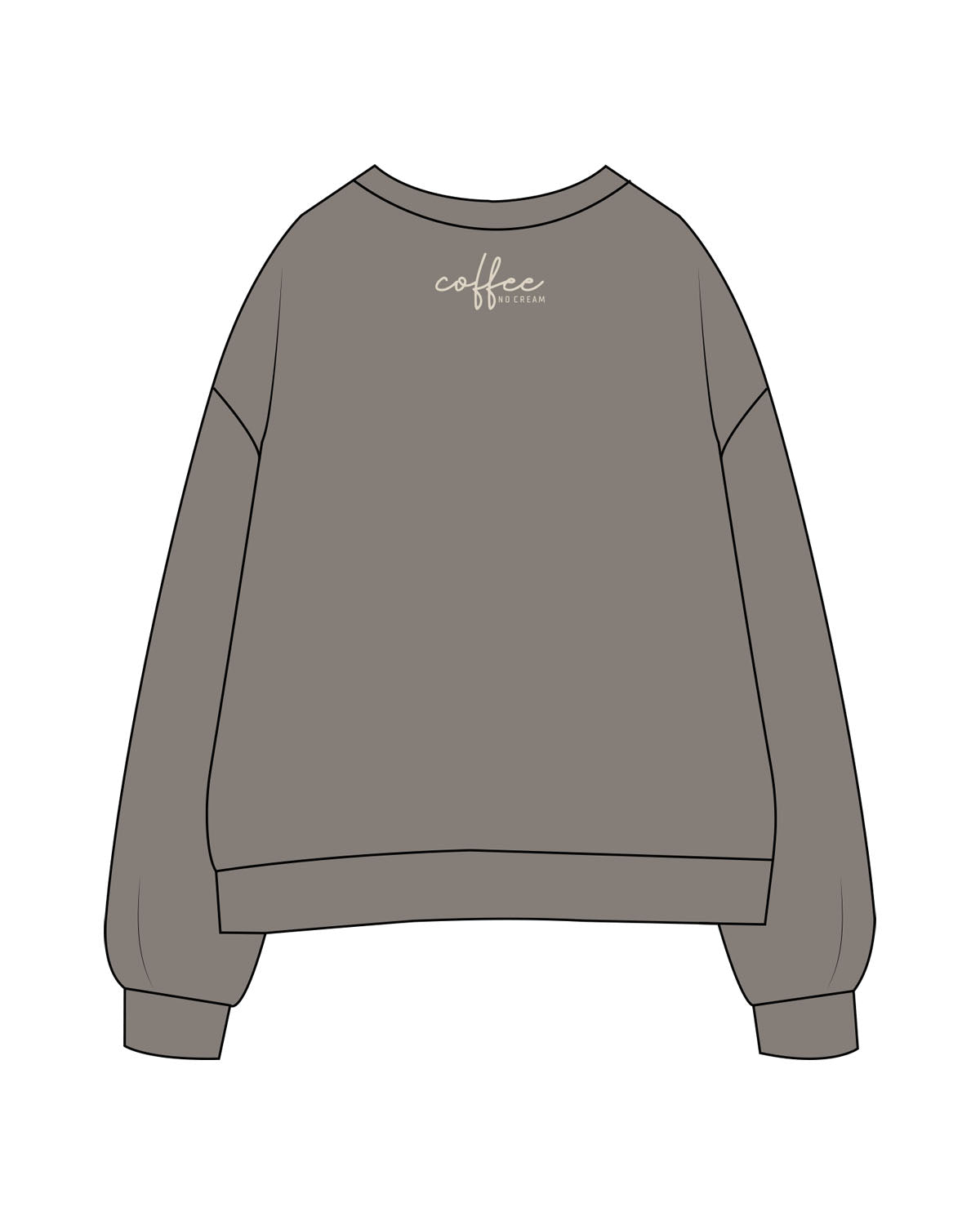 The Womens Crewneck - Washed Gray - The Rebel Geek - Center Chest & Back Stacked - Printed - Off white