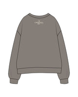 The Womens Crewneck - Washed Gray - The Rebel Geek - Center Chest & Back Stacked - Printed - Off white