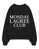 The Womens Crewneck - Black - M4Lagree - Left Chest - Embroidered - Center Back Stacked - Printed -  White